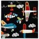 preview thumbnail 41 of 42, SAFAVIEH Carousel Kids Mindra Airplane Rug 5'3" Square - Black/Ivory