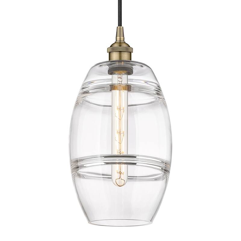 Innovations Lighting 616-1P 10 8 Vaz Pendant Vaz 8" Wide Cord-Hung - Antique Brass / Clear
