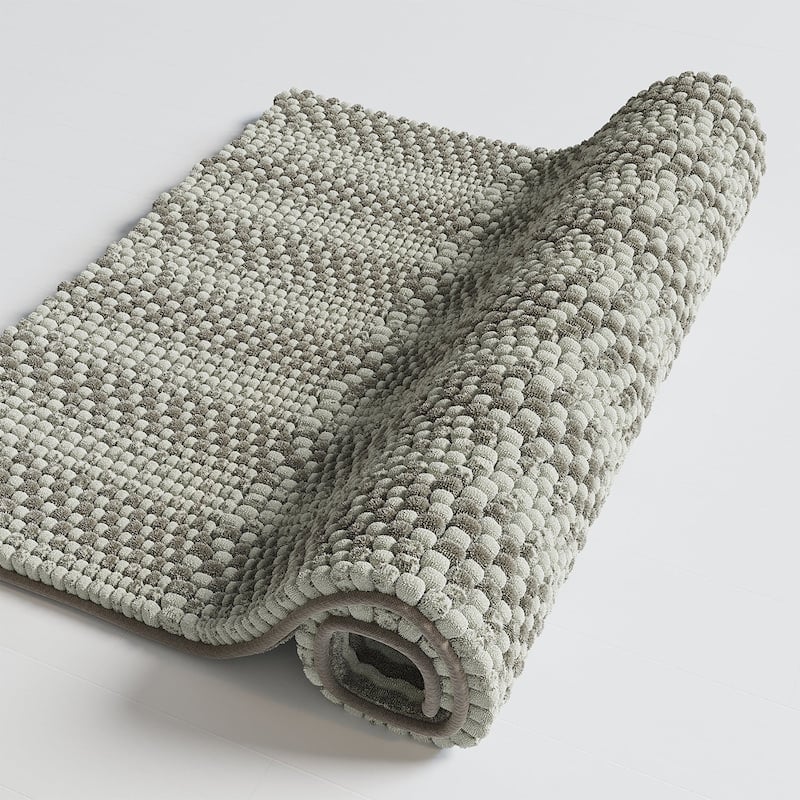 Totti Gemini Gray Microfiber Chenille 16" x 24" Bathroom Mat w/ Gradual Color Change