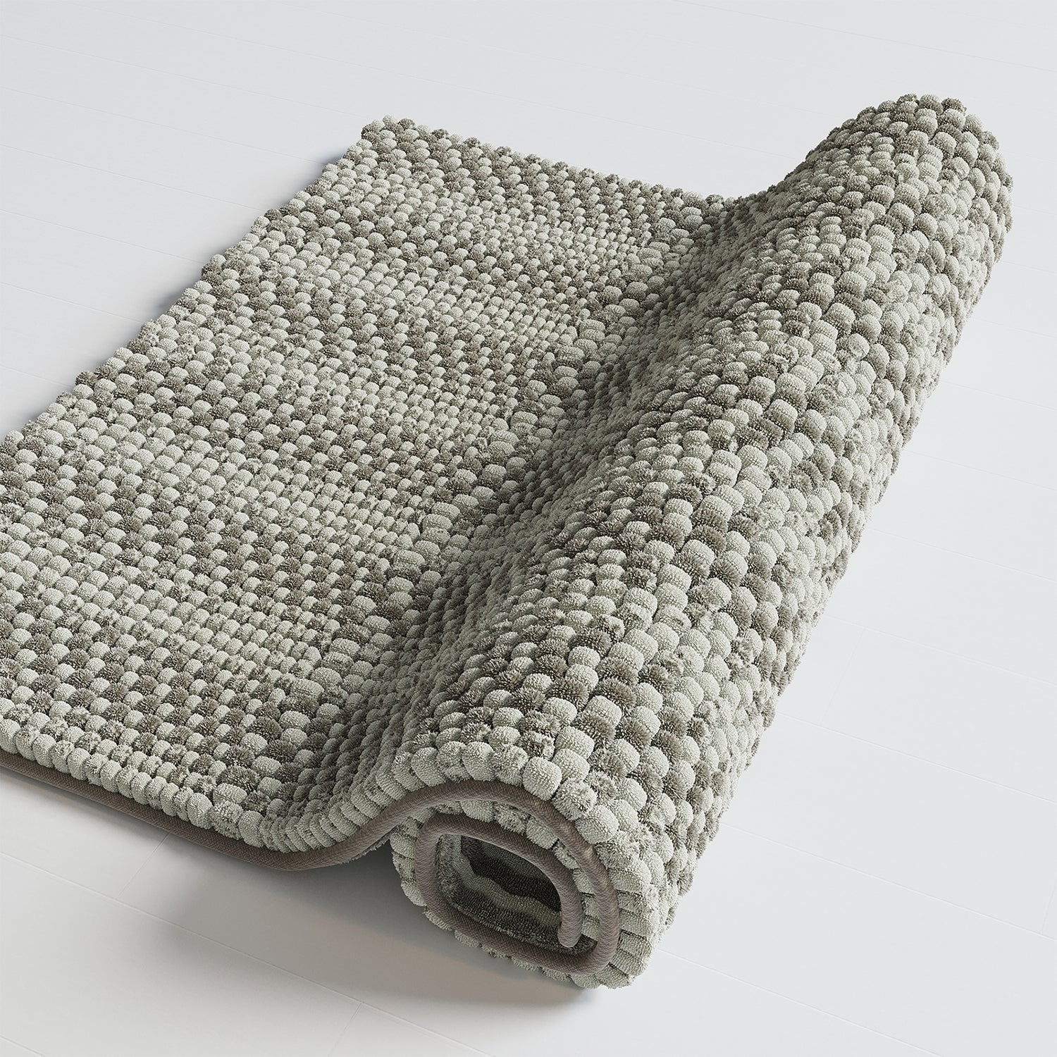Totti Gemini Gray Microfiber Chenille 16" x 24" Bathroom Mat w/ Gradual Color Change