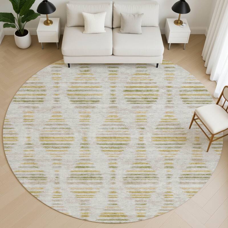 Premium Washable Super Soft Casual Contemporary Mayfield Rug - Ivory - 8' x 8'