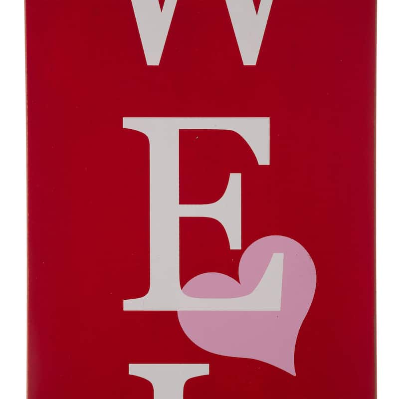 Glitzhome 42"H Valentines Wooden Large WELCOME LOVE Porch Sign