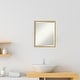 preview thumbnail 9 of 29, Beveled Wood Bathroom Wall Mirror - Svelte Polished Gold Frame