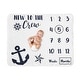 preview thumbnail 1 of 4, Nautical Sailor Boy or Girl Baby Monthly Milestone Blanket - Navy Blue White Anchors Ocean Sailboat Sea Marine Gender Neutral