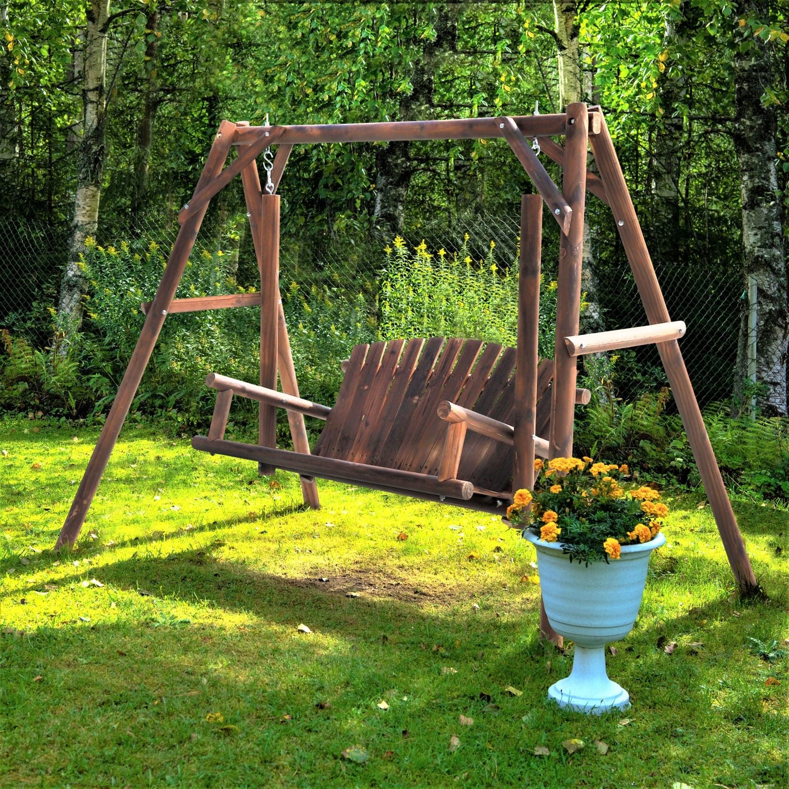 Outdoor porch swing with stand hotsell