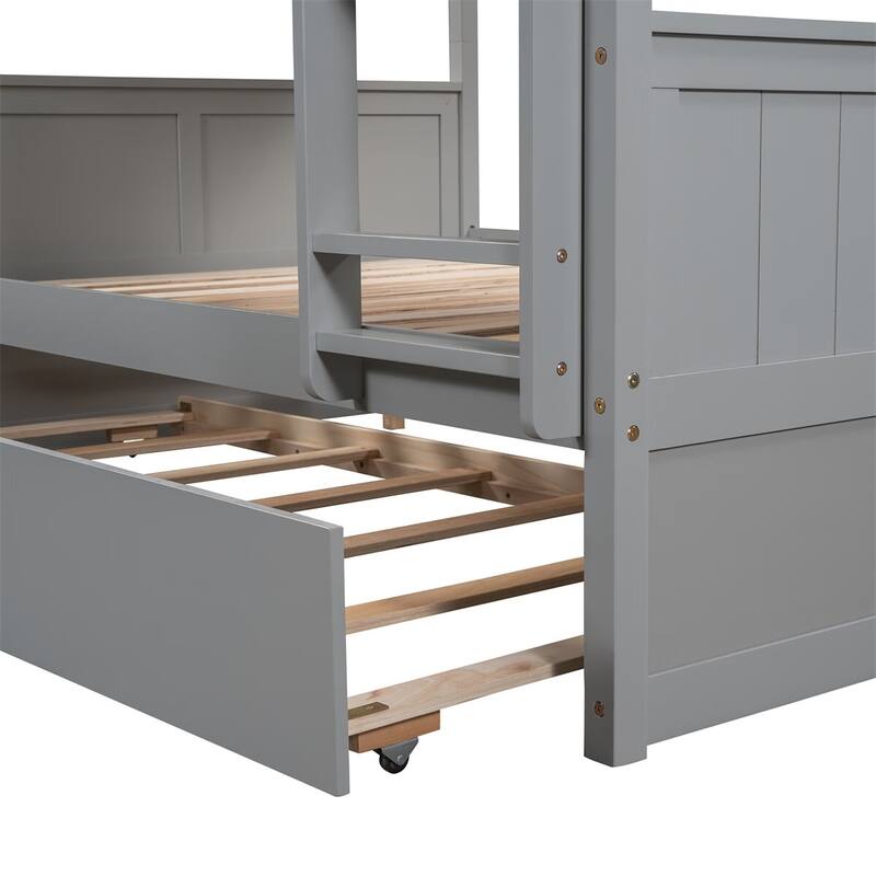 Harper&Bright Designs Vervain Full-over-Full Bunk Bed with Trundle