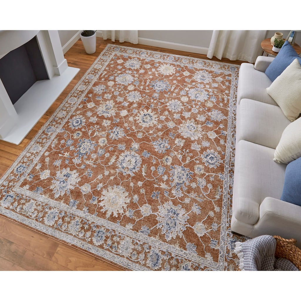 Grand Bazaar Hyannis Machine Made Floral & Botanical Transitional Area Rug