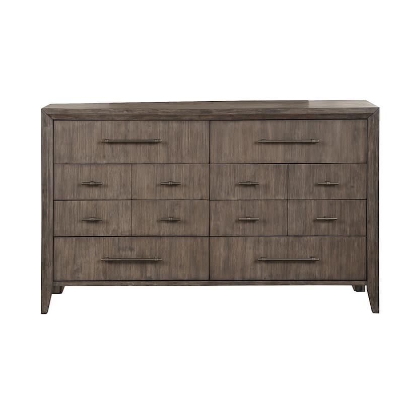 Bridgevine Home Avana 8-Drawer Dresser, No Assembly Required, Smokey Greige Finish
