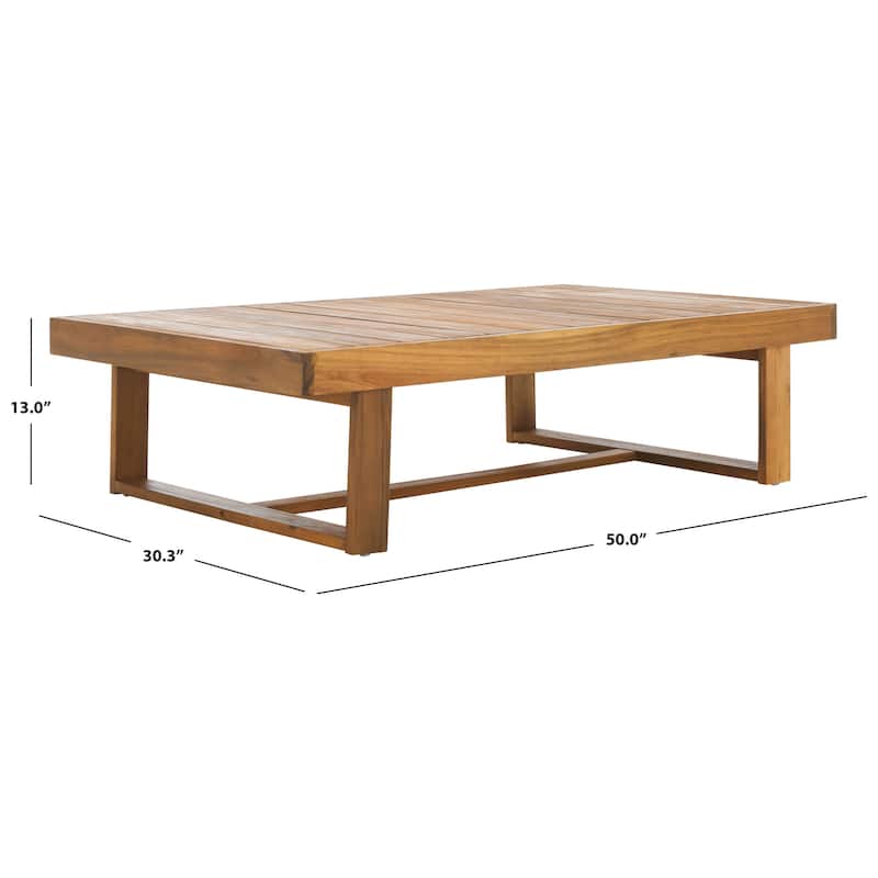 SAFAVIEH Outdoor Patio Furniture Duncan Coffee Table - 50"W x 30"D x 13"H