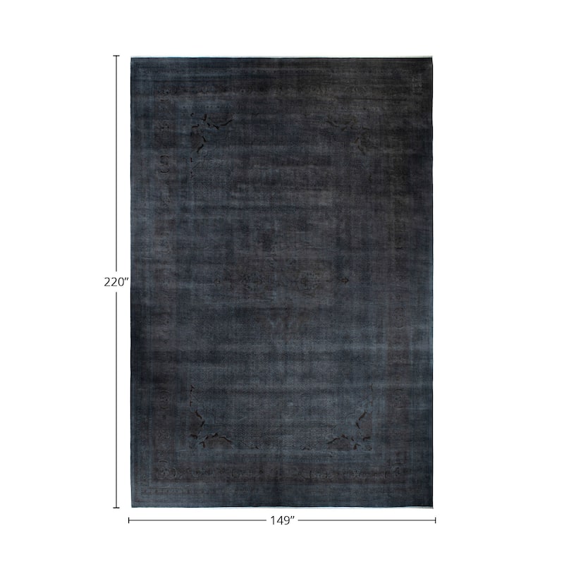 Overton Handknotted Wool Vintage Inspired Contemporary Overdyed Light Gray Area Rug - 18' 4" x 12' 5"