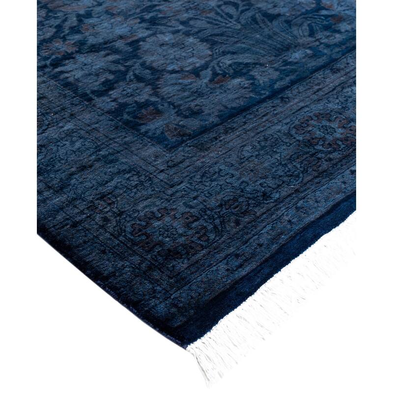 Overdyed One-of-a-Kind Hand-Knotted Area Rug - Blue - 4' 1" x 6' 2"