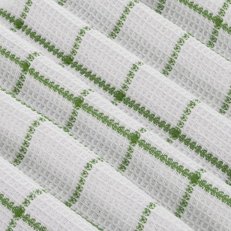 Fabstyles Solo Waffle Cotton Kitchen Towel Set of 4 - 18x28