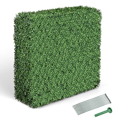 Gymax Artificial Plant Wall w/ Realistic PE Leaves Zip Ties