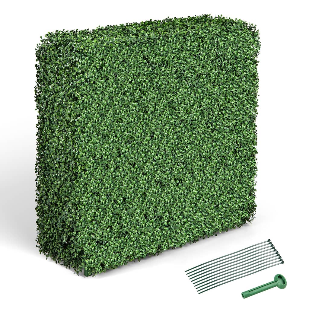 Gymax Artificial Plant Wall w/ Realistic PE Leaves Zip Ties