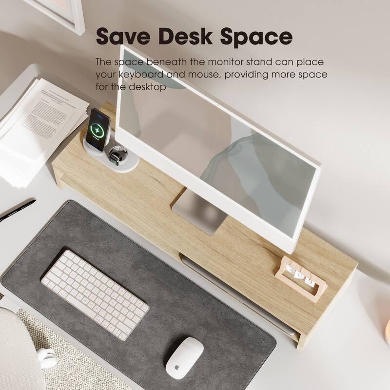 Fenge Monitor Stand, 31.5 Inch Computer Monitor Riser for Desk