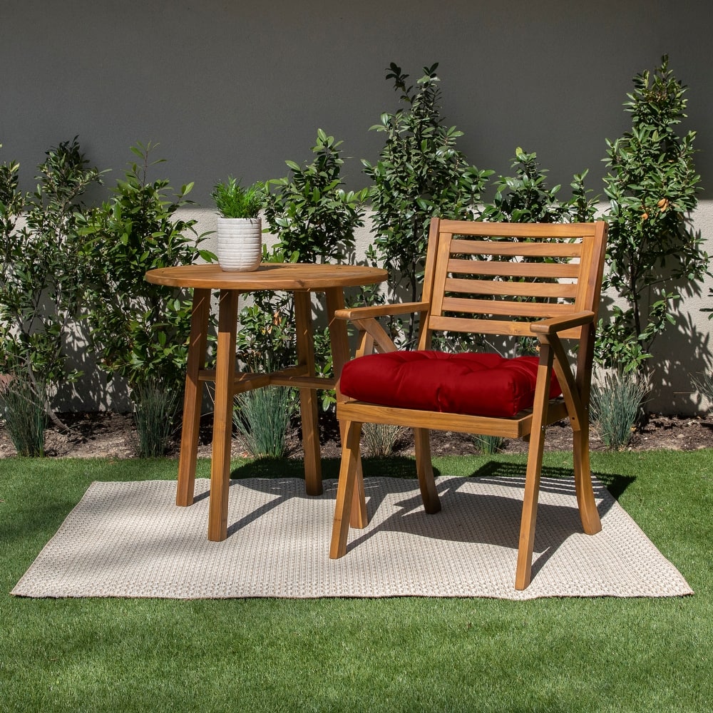 Sorra Home Tufted Chair Cushion Round U-Shaped Back 16 x 16 x 3"