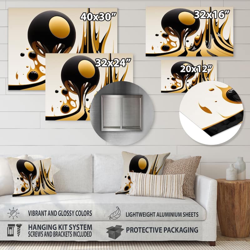 Designart 'Rising Gold II' Modern Geometric Metal Wall Art