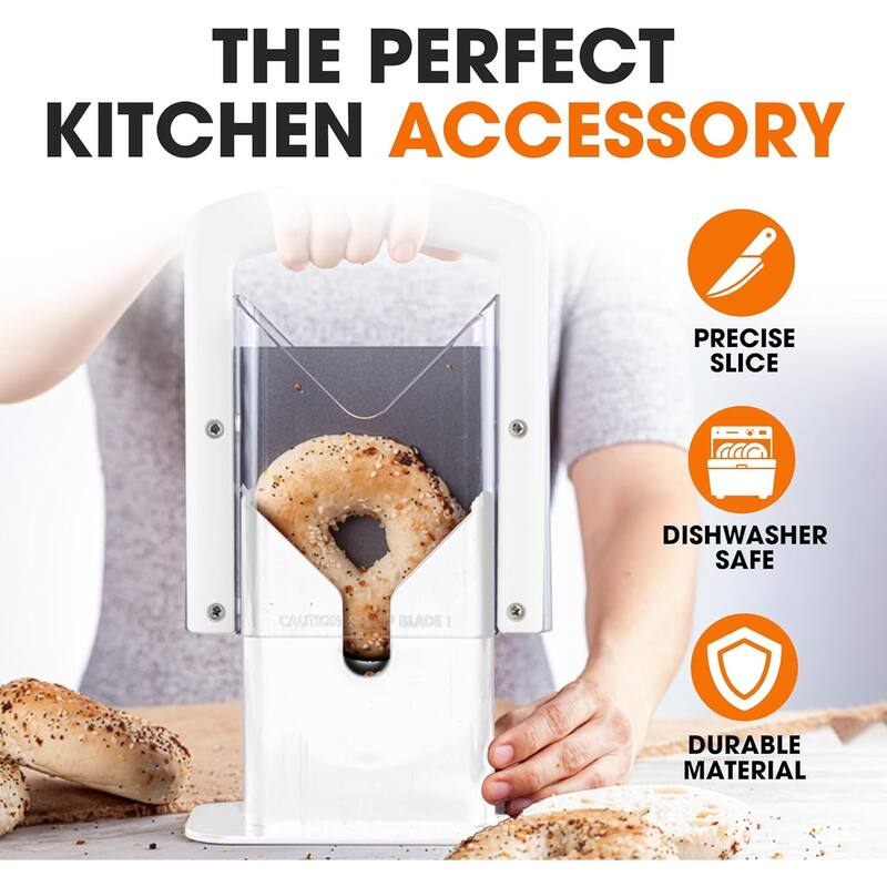 Cheer Collection Stainless Steel Guillotine Bagel Slicer