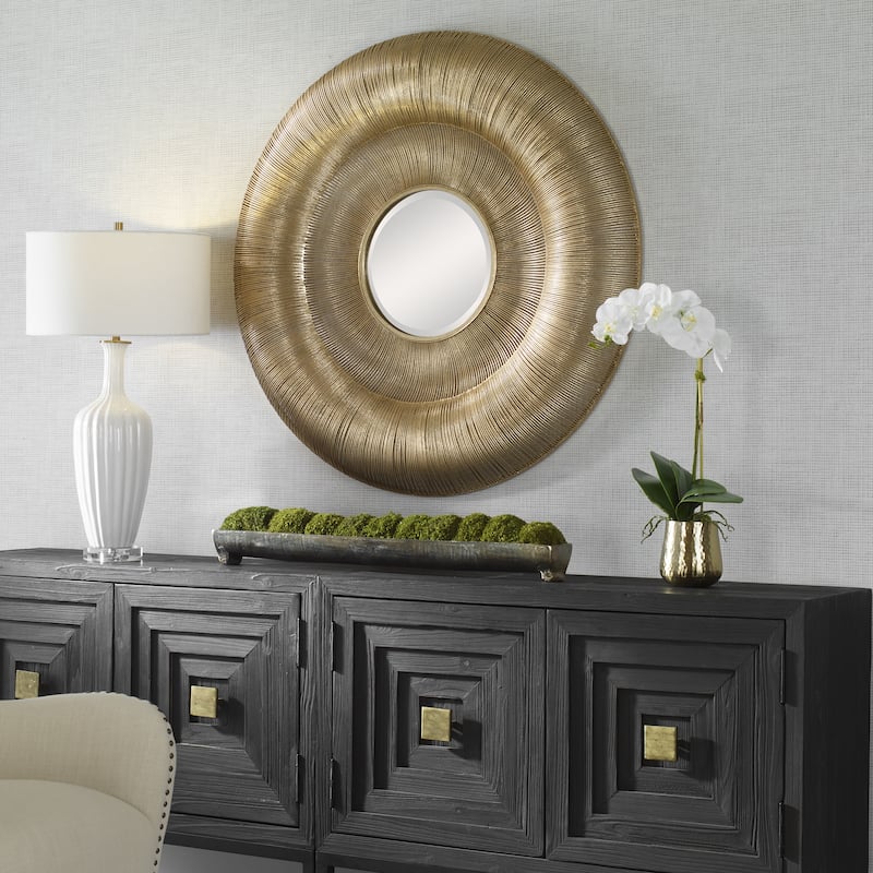 Uttermost Bauble Round Gold Mirror - 42.125" dia