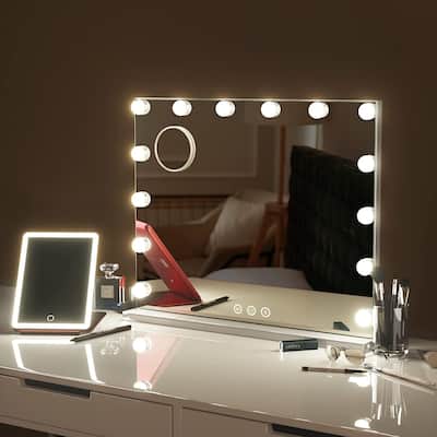 GTU Furniture LED Makeup Hollywood Table/Wall Mount Vanity Mirror with Lights