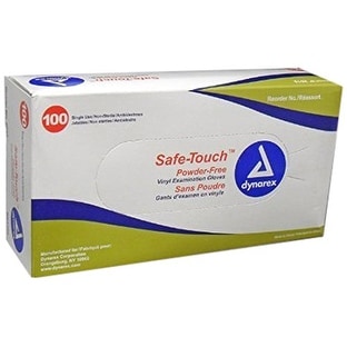 Safe-Touch 2611U Powder Free Vinyl Exam Gloves, Small, 100/Box