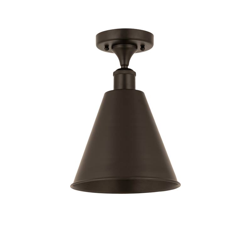 Innovations Lighting Ballston Cone - 1 Light 8" Semi-Flush Mount - Oil Rubbed Bronze