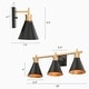 preview thumbnail 20 of 19, 1/2/3/4-Light Modern Black Gold Bathroom Vanity Lights Linear Metal Wall Sconces for Powder Room