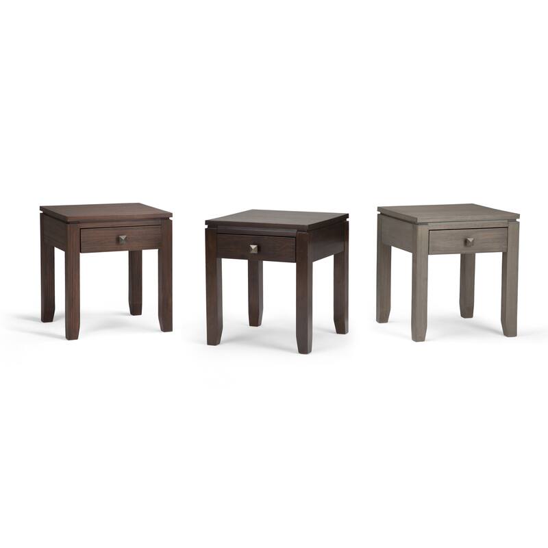 WYNDENHALL Essex Solid Wood 18-inch Square 1-drawer End Table