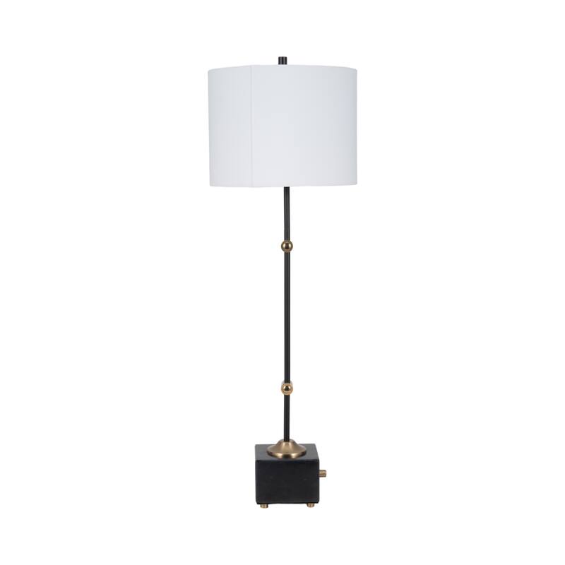 Sagebrook Home 36" Hilliard Marble Buffet Table Lamp, Gold/Black, 36"H - 12" x 12" x 36"