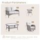 preview thumbnail 12 of 38, HOOOWOOO 5-piece Grey Wicker Chat Set Patio Conversation Set with Swivel Chairs