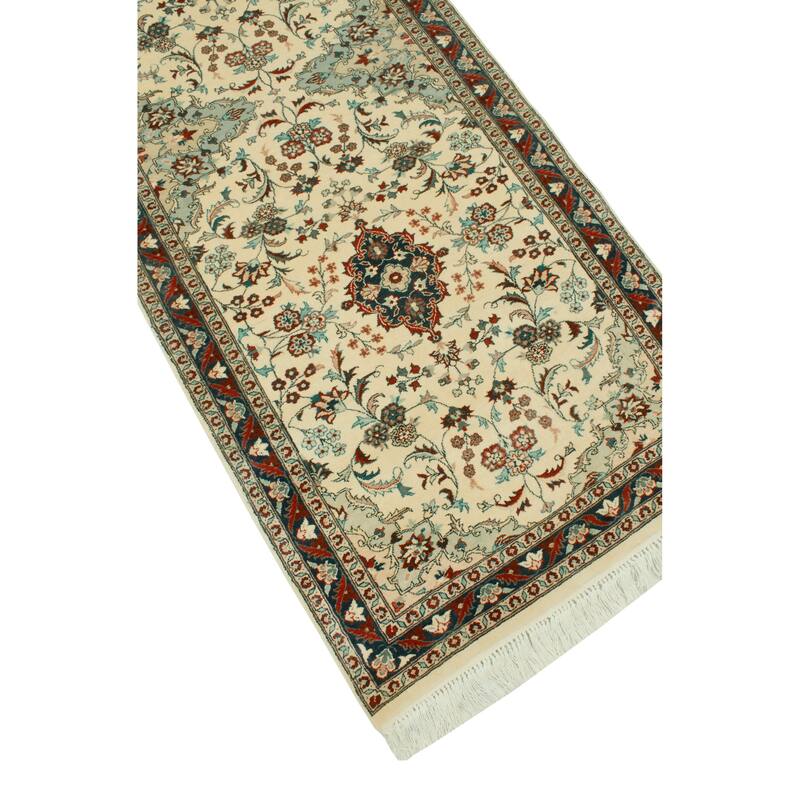 Pak-Persian Qssim Ivory/Navy Runner - 2'6" x 10'1"
