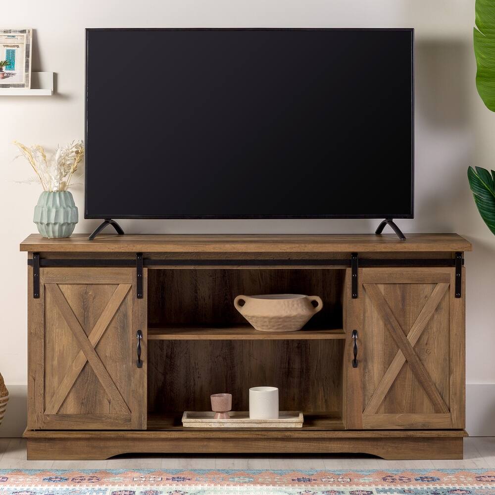 Walker Edison Wind Gap 58-inch Sliding Barn Door TV Stand