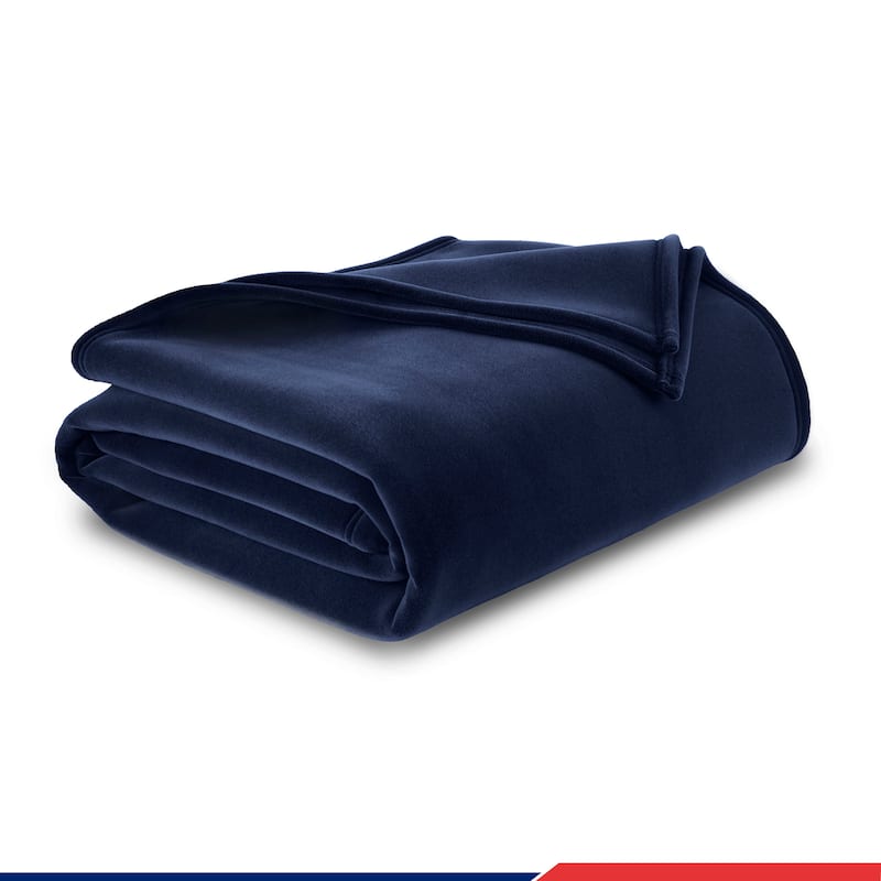Vellux Original - Warm Durable Lightweight All Season Blanket - Full - Queen - Navy
