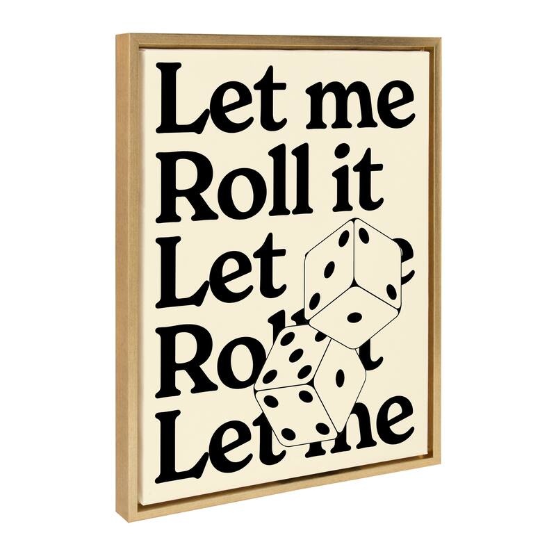 Kate and Laurel Sylvie Let Me Roll It Framed Canvas by Alli Standefer - 18x24 - Yellow
