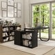 preview thumbnail 31 of 62, L-shaped executive desk With 3 Drawers for Home and Office Black