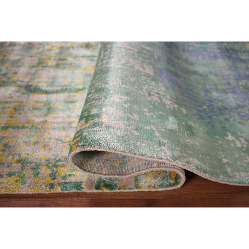 Contemporary Abstract Indian Accent Rug Handmade Wool Carpet - 4'5" X 6'5"