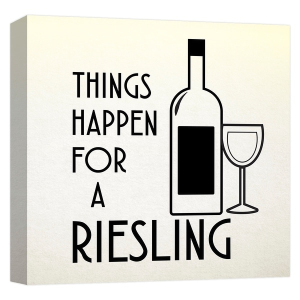 PTM Images 9-124716 PTM Canvas Collection 12" x 12" - "Things Happen For A Riesling" Giclee Liquor & Cocktails Art Print on