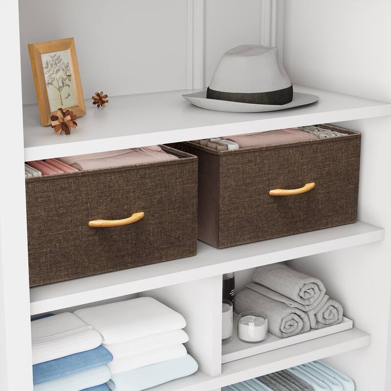 Foldable Drawer Fabric Storage Cubes Organizer Set Drawers of Closet Dresser Chest - Set of 2
