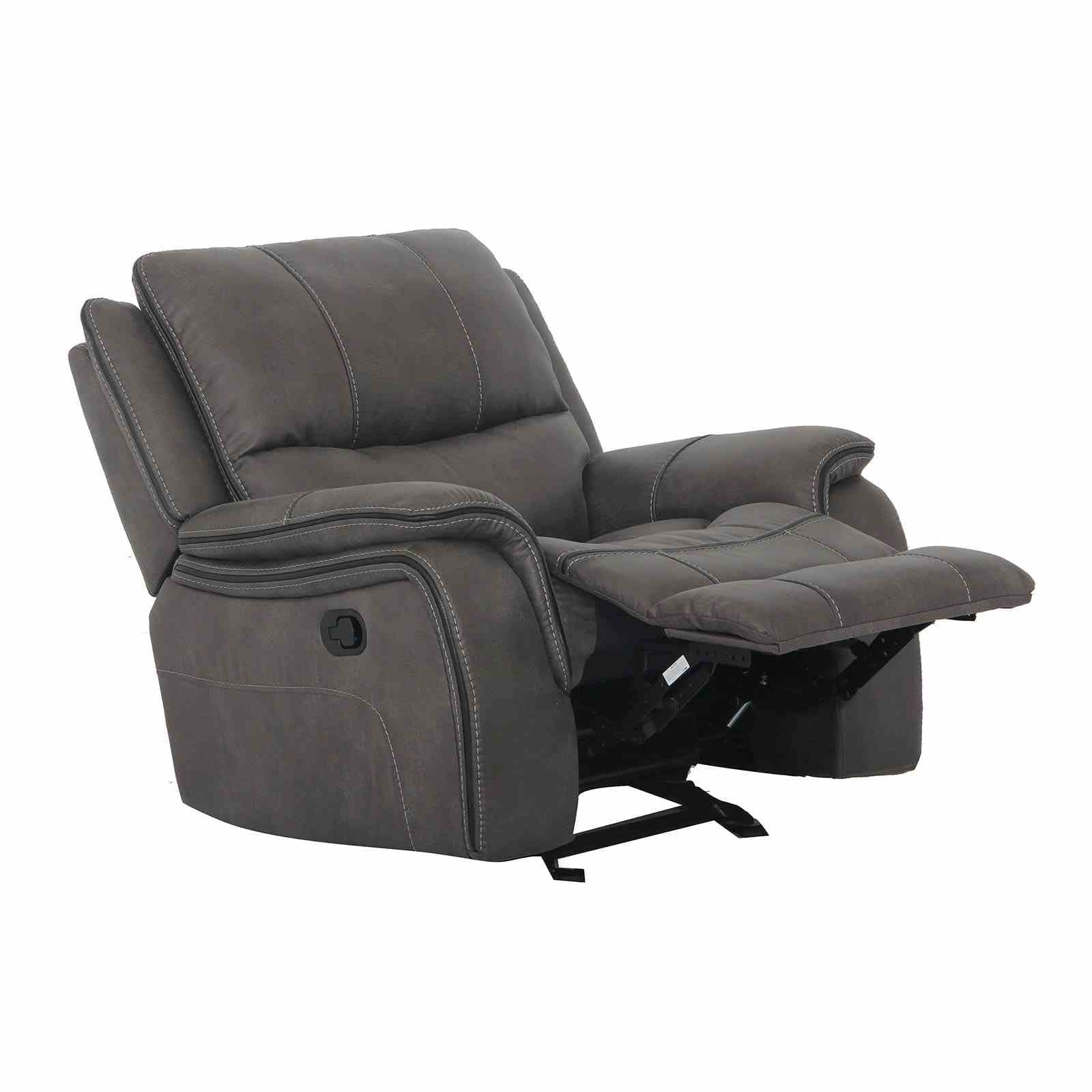 Transitional Fully Upholstered 1pc Pillow Top Arms Glider Recliner Chair