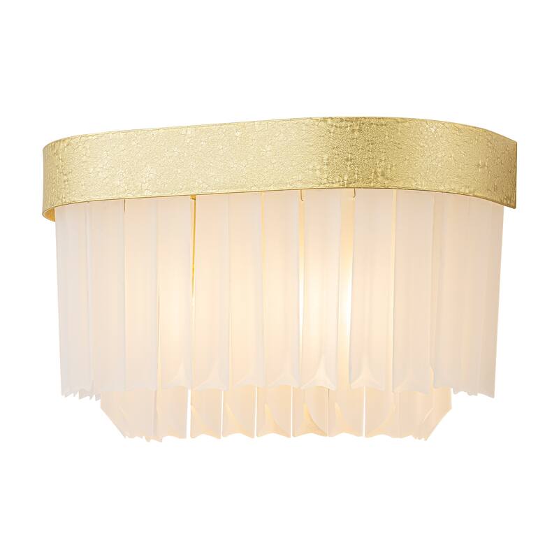 2-Light Wall Sconce with Frosted Triangular Glass Shade Modern Design