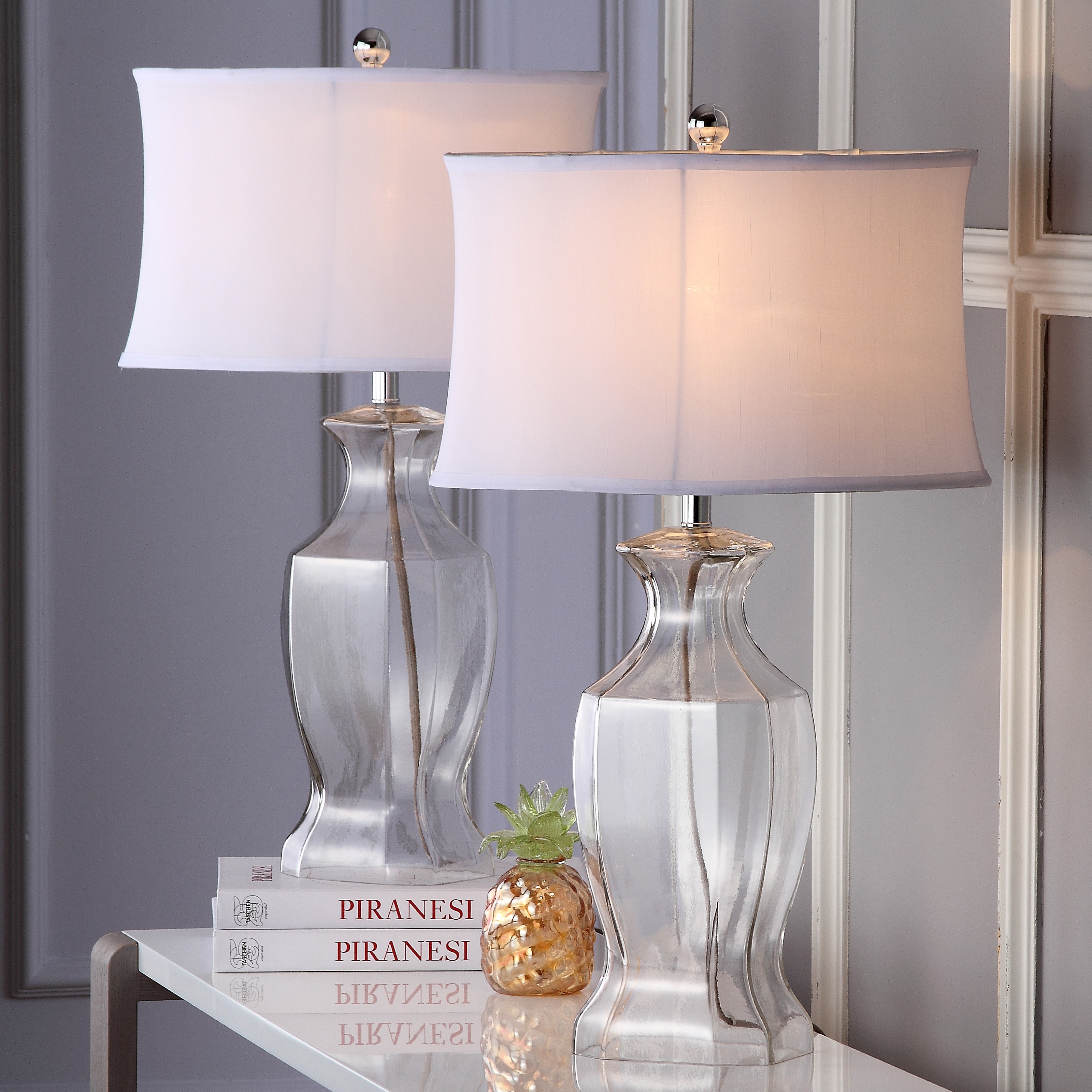 Clear glass table lamps discount set of 2