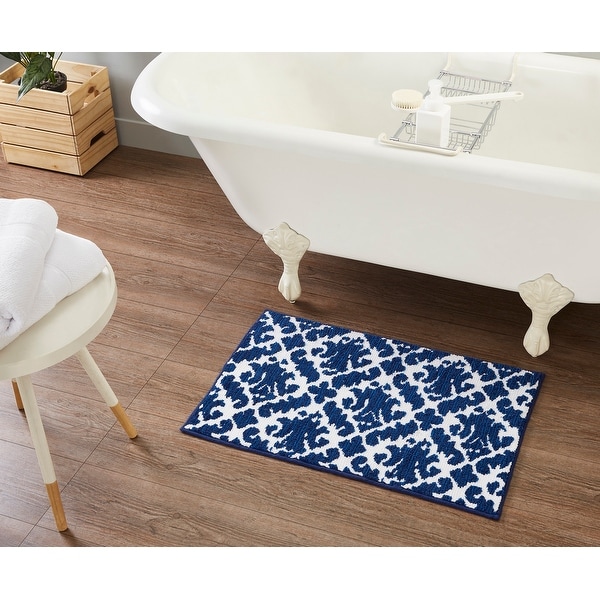 Tahari Home Murray High Low Damask Bath Rug. Opens flyout.