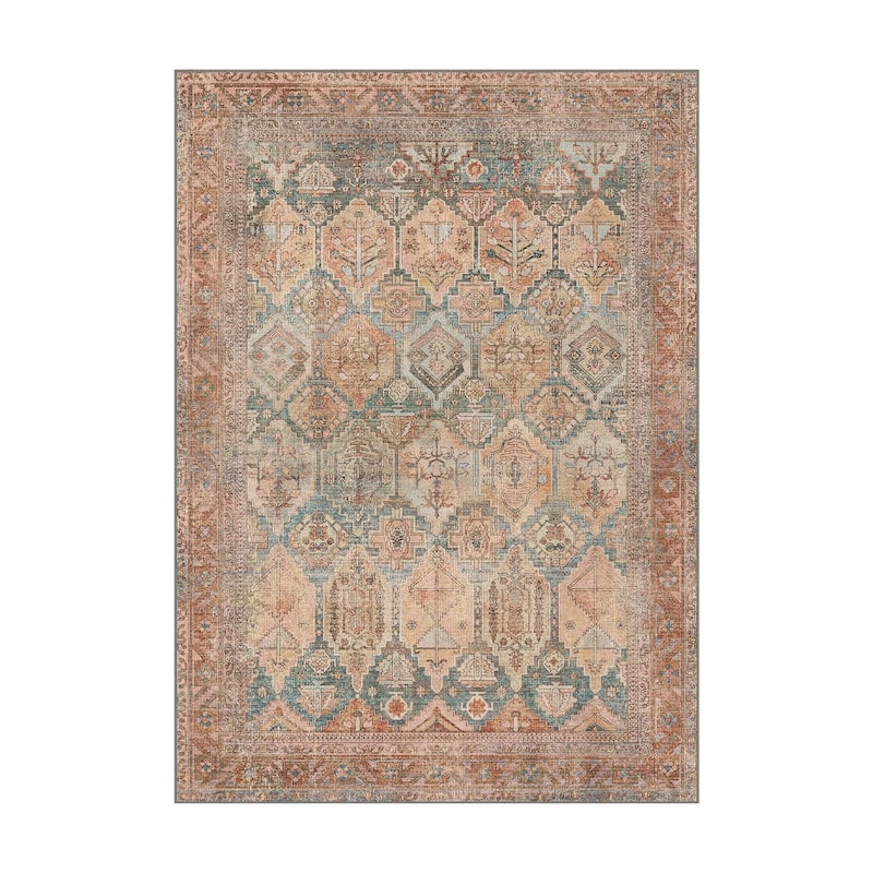 Area Rug - Low Pile, Non-Slip, Pet & Kid-Friendly, Stain-Resistant, High Traffic