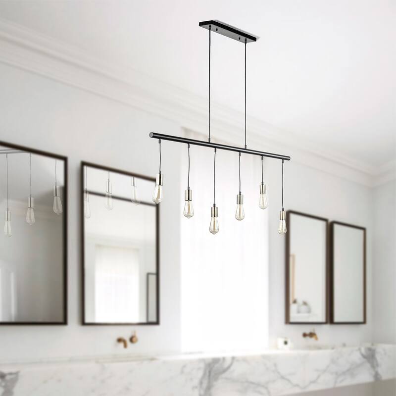 Carbon Loft Crow Matte Black 6-light Pendant (Edison Bulb Included)