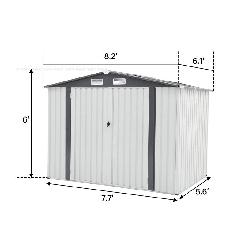 6' x 8' Outdoor Metal Storage Shed