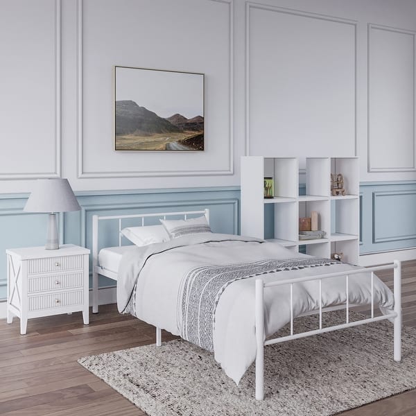 slide 2 of 12, BK Furniture Austin Metal Twin Bed White
