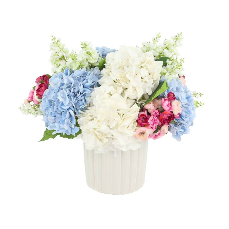 Centerpiece with Hydrangea, Lilacs and Ranunculus - 16