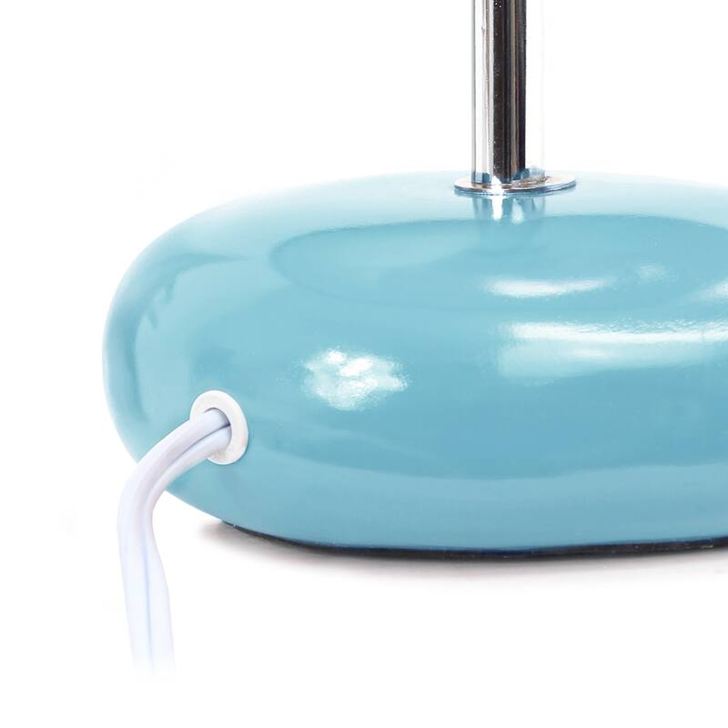 10.24 in. Blue Finish Table Lamp with Blue Shade, Sturdy Table Lamp for Living Rooms and Bedrooms