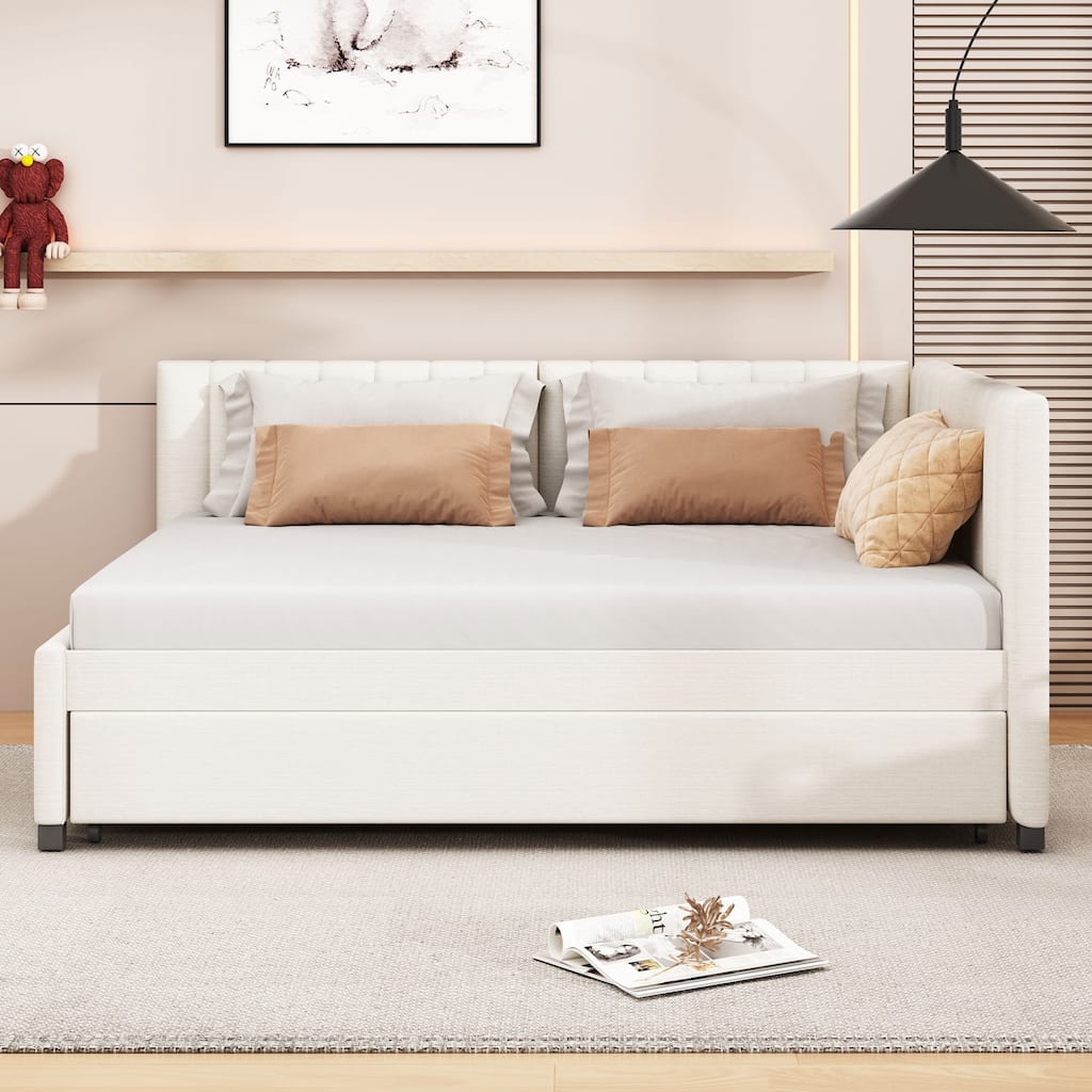 Upholstered Daybed with Trundle
