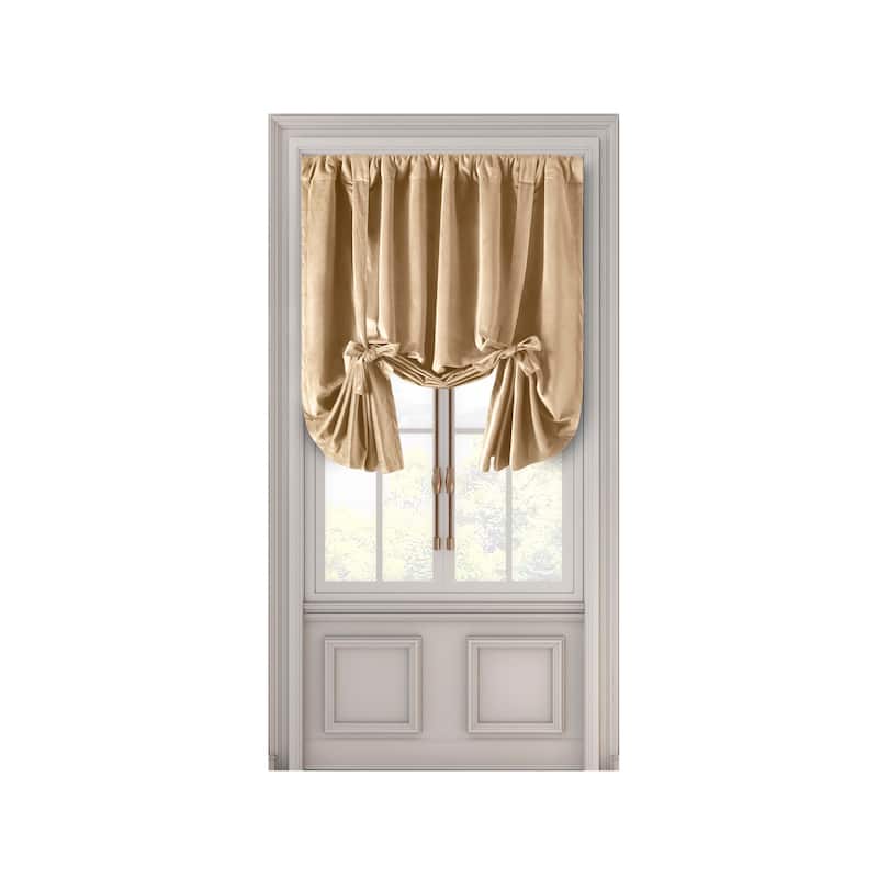 Premium Velvet Lined Rod Pocket Curtain Tie Up Panel